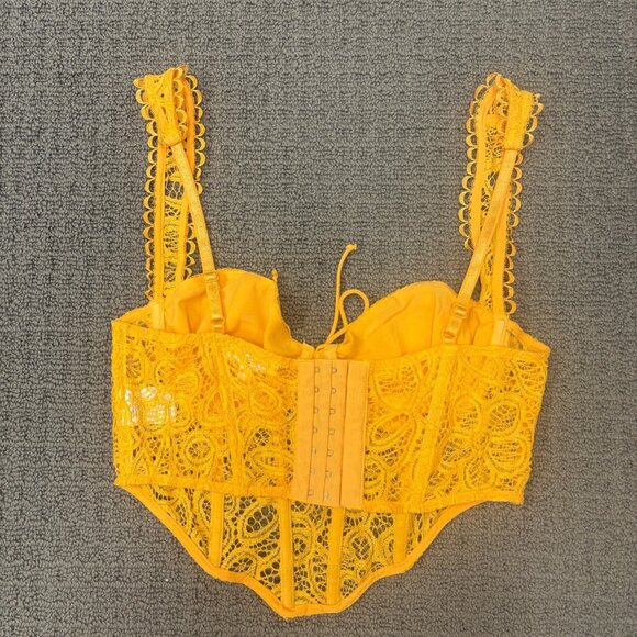 For Love & Lemons Bustier Medium Eyelet Lace Sammie Corset Crop Top Underwired - Picture 6 of 11